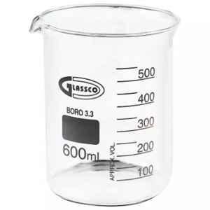 Glassco 600ml Scientific Low Form Glass Beaker with Pouring Spout, 229.202.09 (Pack of 2)