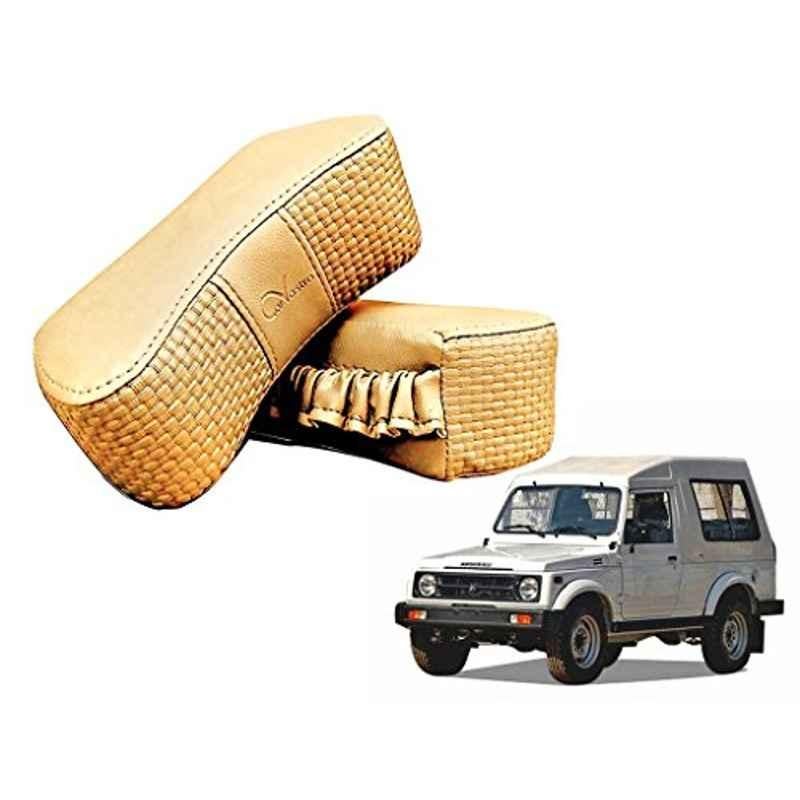 Kozdiko 2 Pcs Memory Foam Beige Luxurious Neck Rest Set for Maruti Gypsy, koz_14399
