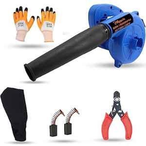 Hillgrove 800W Plastic Blue Electric Air Blower with Carbon Brushes, Gloves & Wire Cutter, HGCM1097