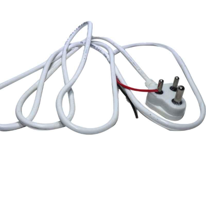 Buy Super GEC 1 Sqmm 3 Pin 2 Core AC PVC White Power Cable, Length 2.