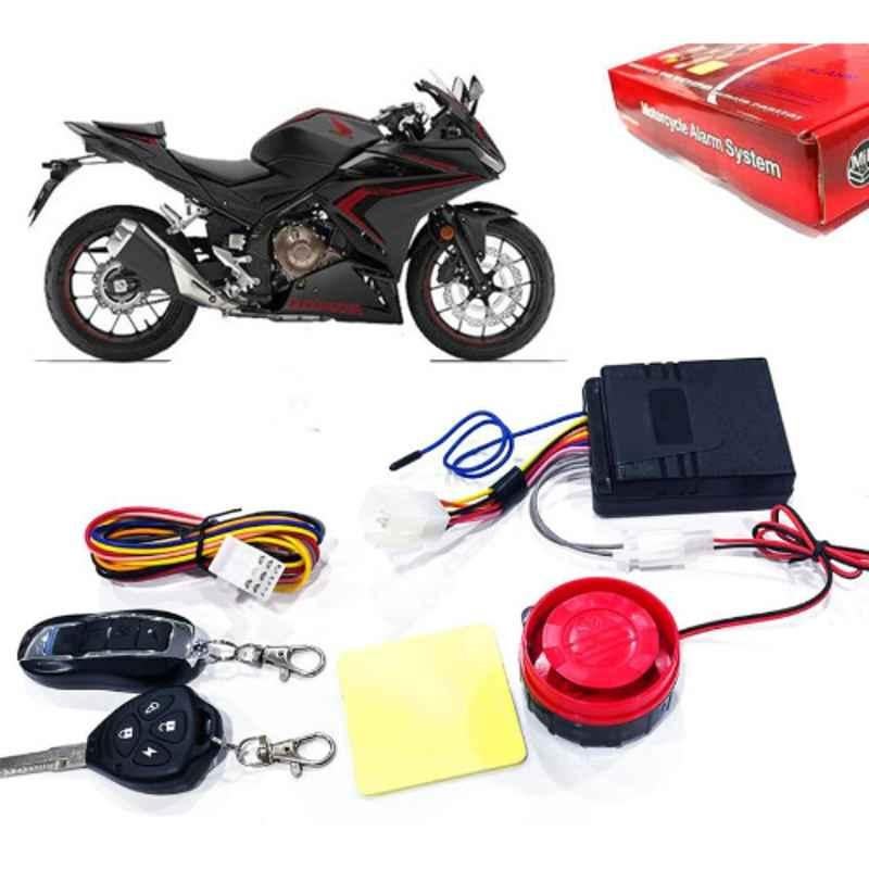 Auto Pearl 12V Black Two-Way Anti Theft Motorcycle Alarm Kit with 2 Pcs Remote for CBR500R BS6