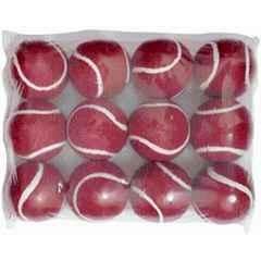 Matrica Leather Standard Red Professional Grade Impact Cricket Tennis Ball for Club Play (Pack of 12)