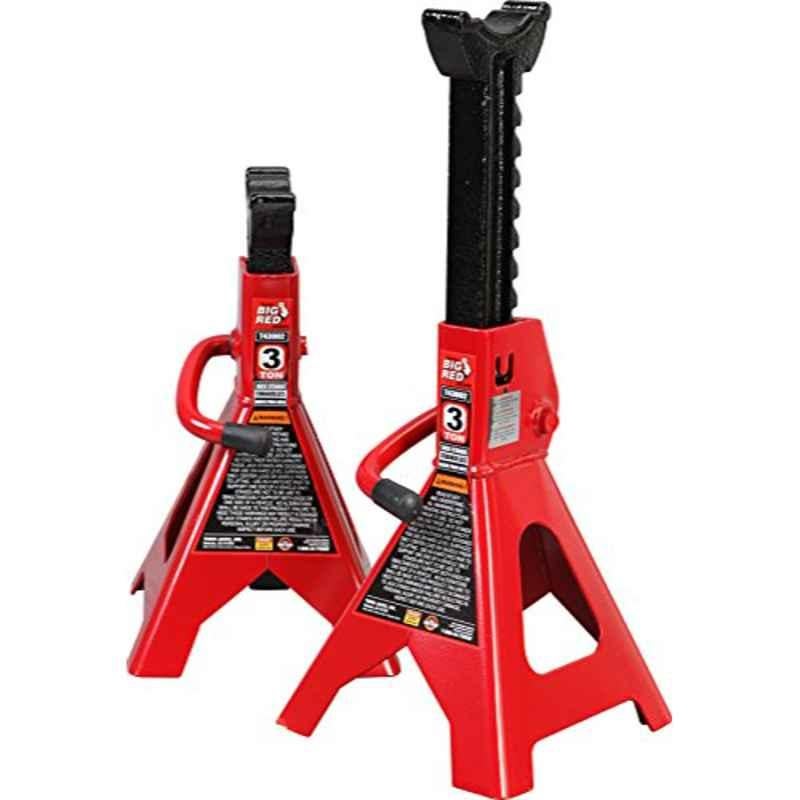 Torin 3 Ton Steel Red Jack Stand, T43202 (Pack of 2)