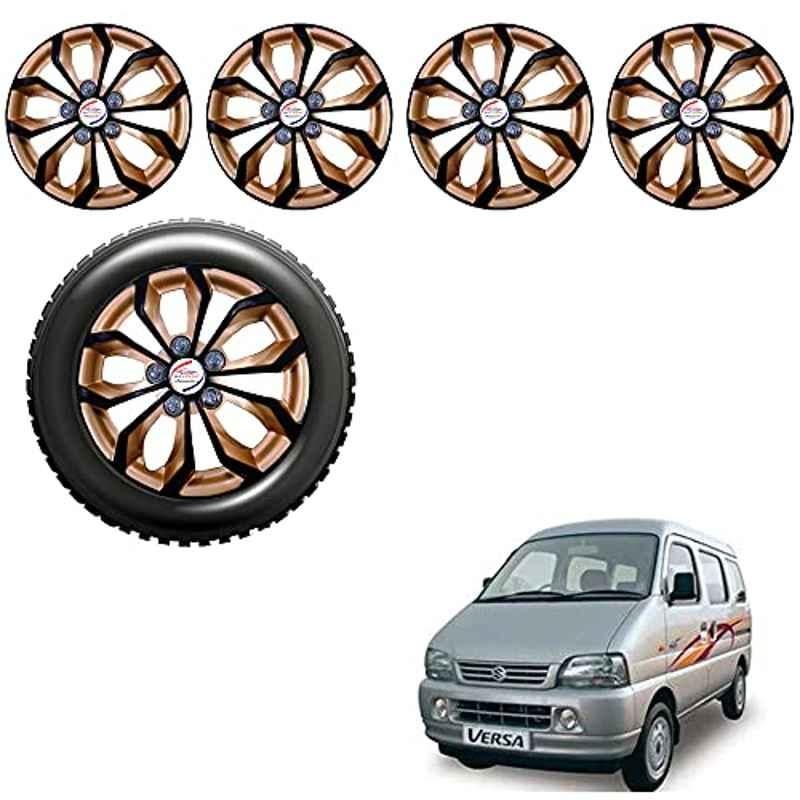 Auto Pearl 4 Pcs 13 inch ABS Golden & Black Car Wheel Cover Set for Nissan Versa