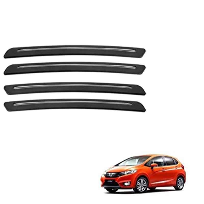 Kozdiko 4 Pcs Rubber Black Car Bumper Protector Set with Chrome Strip for Honda New Jazz