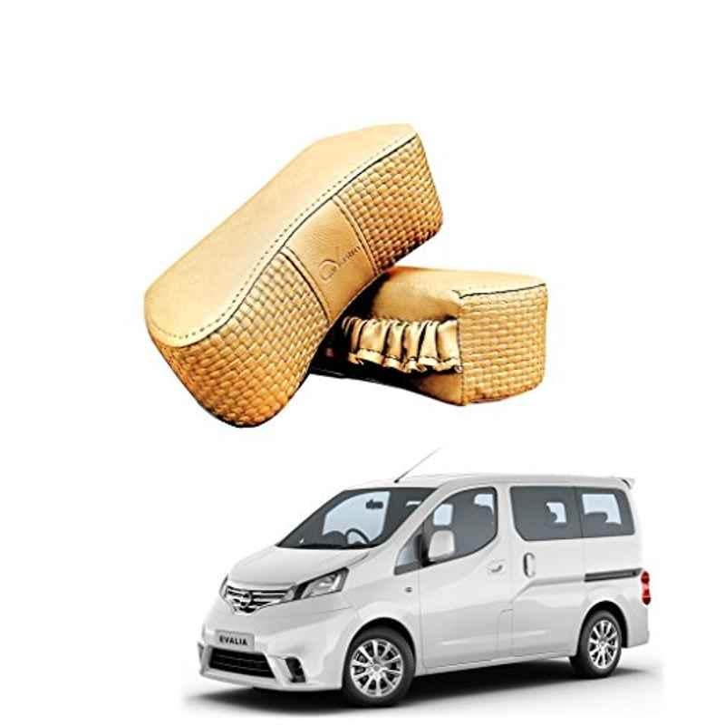 Kozdiko 2 Pcs Memory Foam Beige Luxurious Neck Rest Set for Nissan Evalia, koz_18630