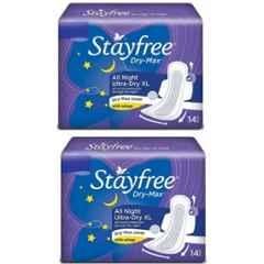 Stayfree 14 Pcs White Cotton Disposable Sanitary Pad Packet, Size: XL