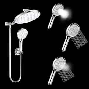 Plantex ABS Silver Chrome Finish Handheld Shower with Stainless Steel 304 Flexible Hose Pipe For Bathroom & 3-Mode