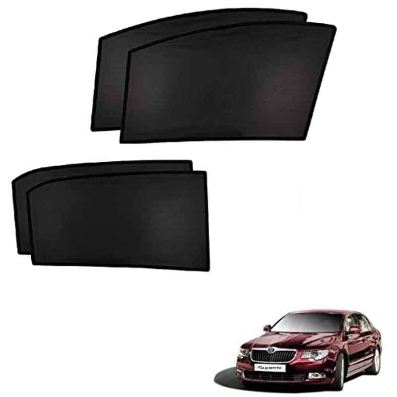 Kozdiko 4 Pcs Custom Fit Non Magnetic Curtains Mesh Car Sun Shade Set for Skoda Superb