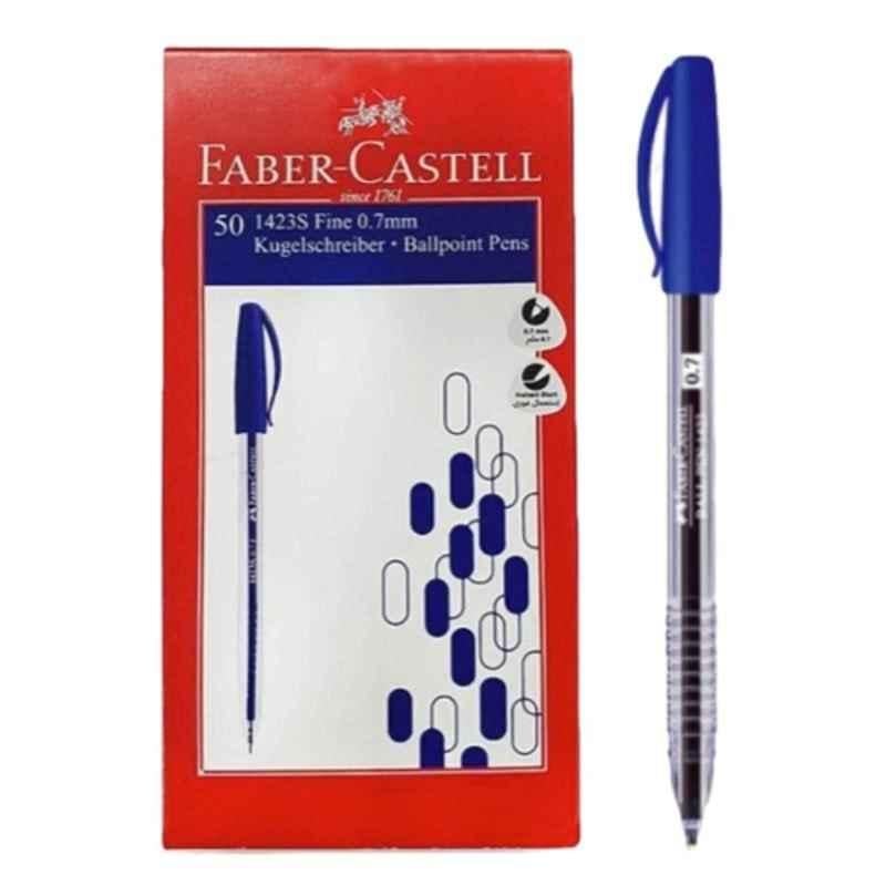 Faber Castell 1423 50Pcs 0.7mm Blue Ballpen Box