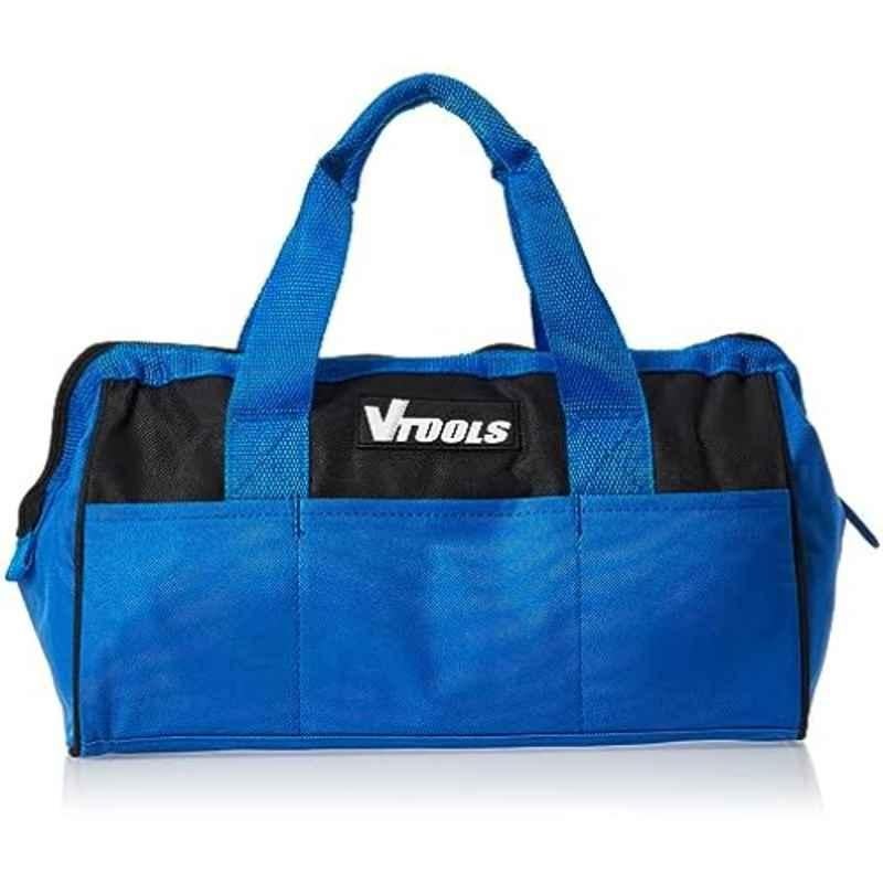 VTOOLS 13 inch Polyester Blue Tool Bag Organizer with Wide Mouth, Zipper Head & Cover, VT2205