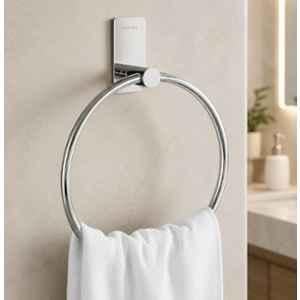 Plantex Self-Adhesive Towel Holder in Bathroom/Stainless Steel Towel Ring for Wash Basin/Round Towel Hanger for Wall- APS-5000, Chrome