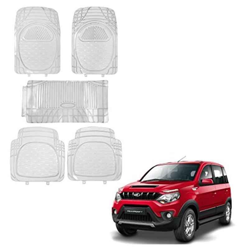 Kozdiko 5 Pcs 6205 Rubber & PVC Clear Car Foot Mat Set for Mahindra NA