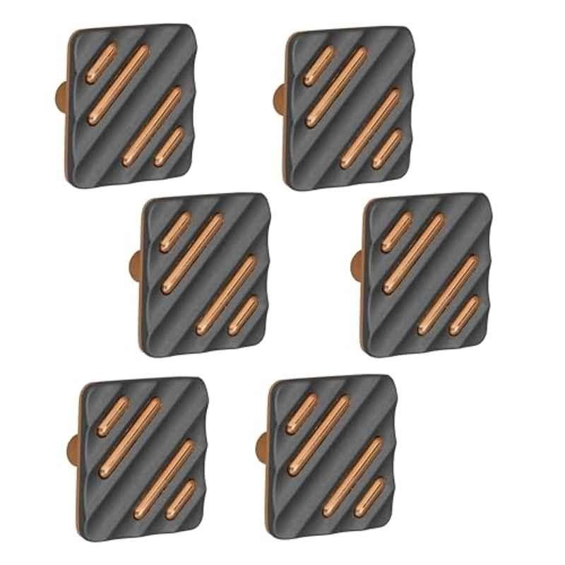 Plantex Knobs for Drawers/Drawer Knobs for Cabinets/Pull-Push Knobs for Kitchen/Bedroom Drawer (Pack of 6) SH-434, Rose Gold & Grey