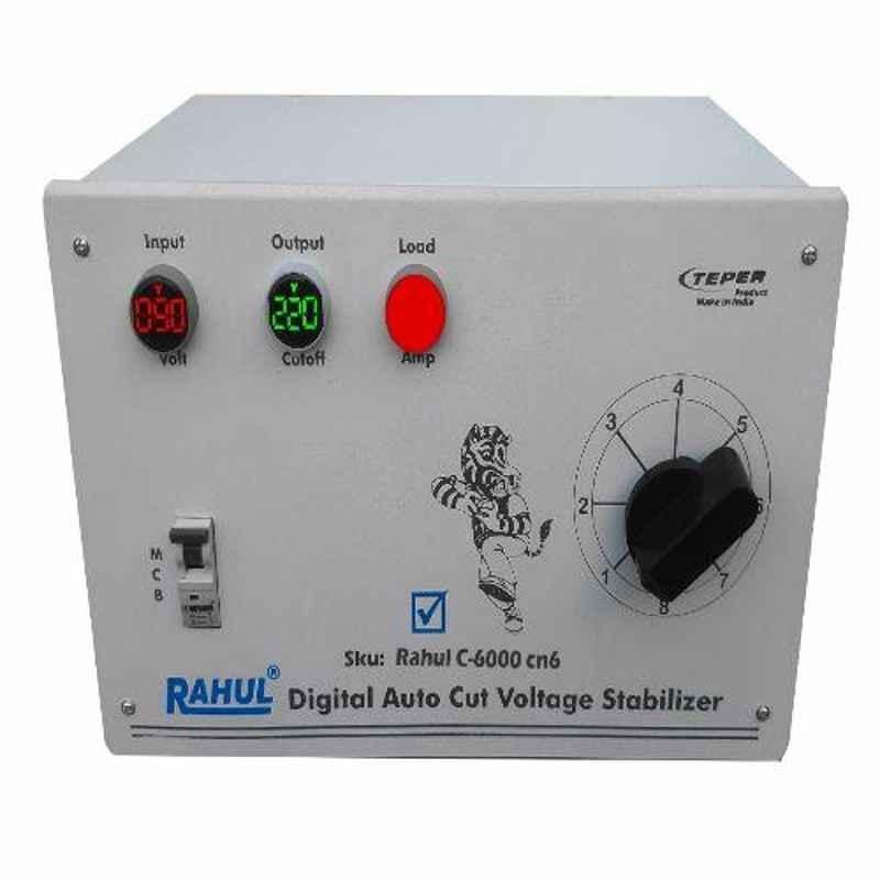 Rahul C-6000CN6 90-280V 6kVA Single Phase Autocut Voltage Stabilizer