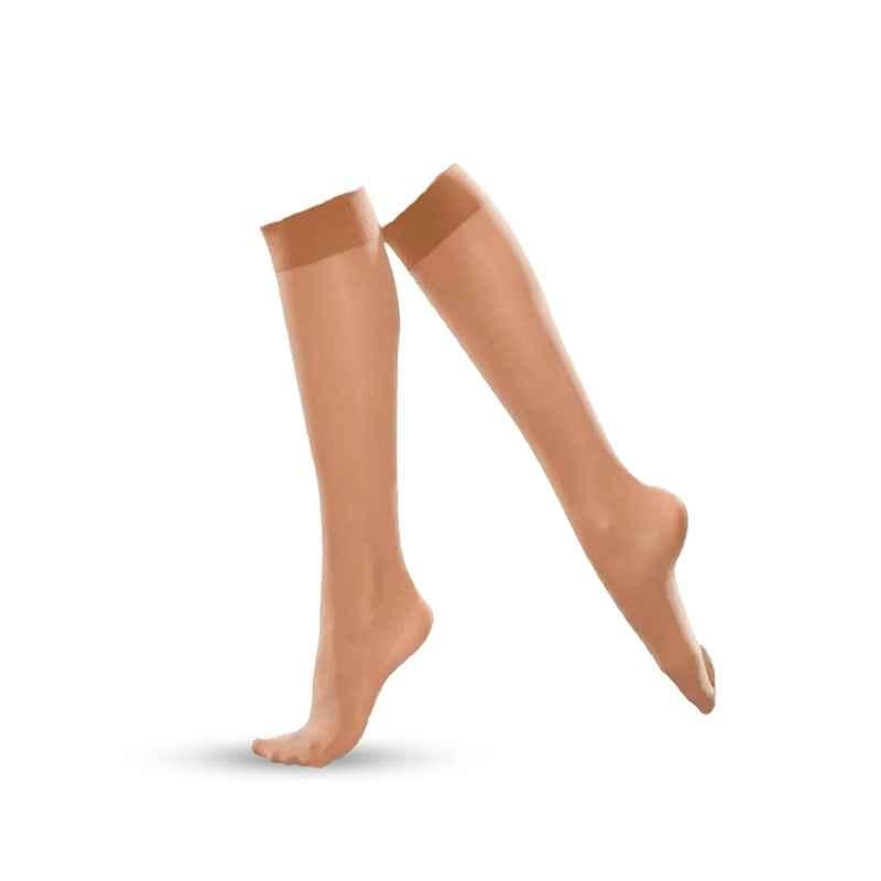 Buy Healthshine HS501 Nylon & Spandex Beige Knee Length Medical Compression  Stockings, Size: XS Online At Price ₹1600