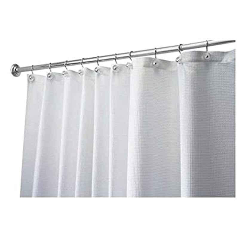 iDesign 72x72 inch Cotton White Solid Shower Curtains, 22780