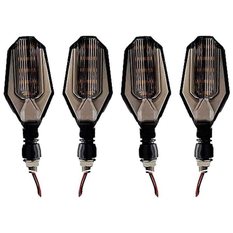 Kozdiko 4 Pcs Plastic Front & Rear U Shape Dual Color DRL LED BIke Indicator Set for Honda CBR 150R