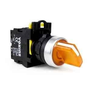 Yokins 22mm 220VAC 1NO Yellow 2 Position Illuminated Maintained Selector Switch,EB2M-A-10XD