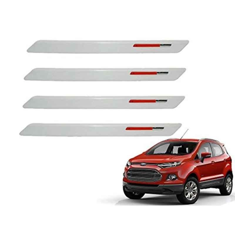 Kozdiko 4 Pcs White & Red Designer Car Bumper Protector Set for Ford Eecosports