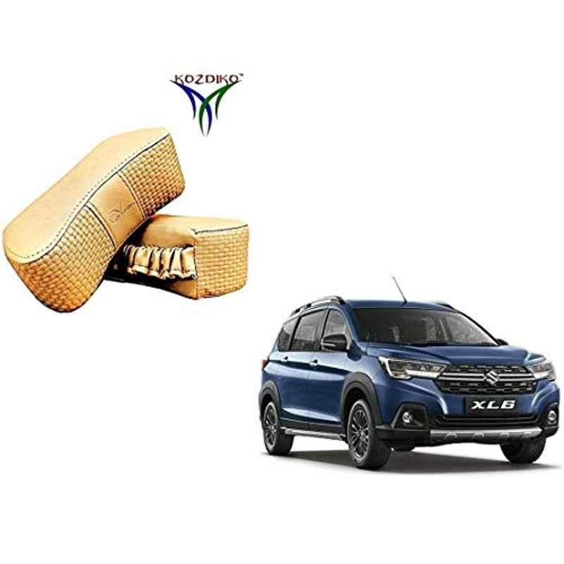 Kozdiko 2 Pcs Memory Foam Beige Luxurious Neck Rest Set for Maruti Suzuki XL6, koz_22821