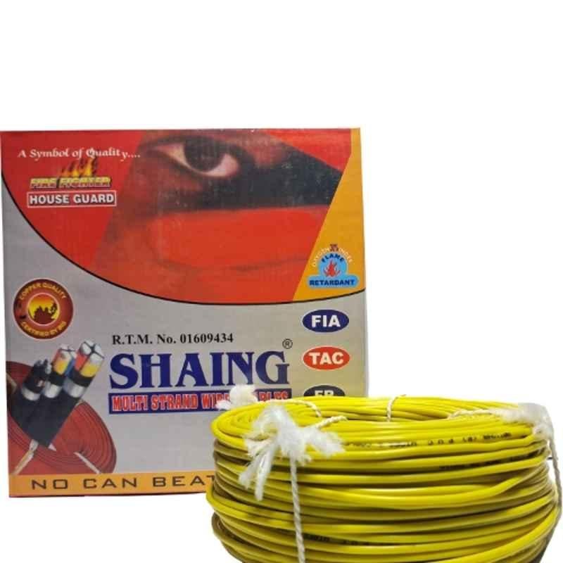 SHAING 1 Sqmm Single Core Yellow FR PVC Insulated CCR Copper Wire for Domestic & Industrial Purpose, Length: 91 m