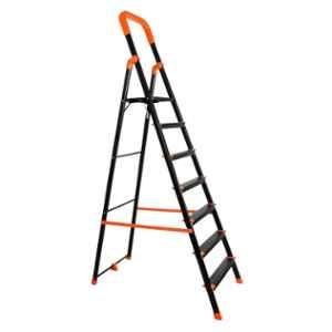 Mizu Mystic 7 Step Aluminium Black Premium Foldable Ladder with Platform & 5 Years Warranty