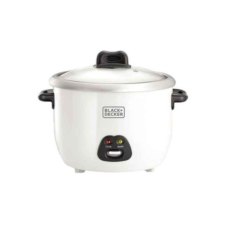 Black & Decker 700W 240V White Rice Cooker Non-Stick with Glass Lid, RC1850-B5