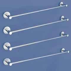 Plantex Stainless Steel Heavy Single Towel Rod/Towel Holder for Bathroom/Towel Bar/Hanger/Stand/Bathroom Accessories 24 inch Chrome Finish (Pack of 4)