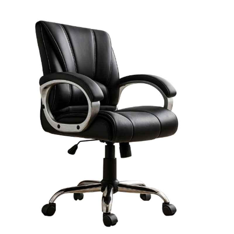 Zidle Alpha Faux Leather Black Medium Back Ergonomic Chair