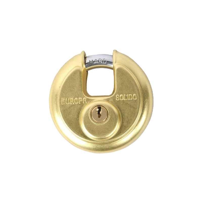 Europa 9.5mm 14 Pin Brass Matt High Security Disc Padlock, P370