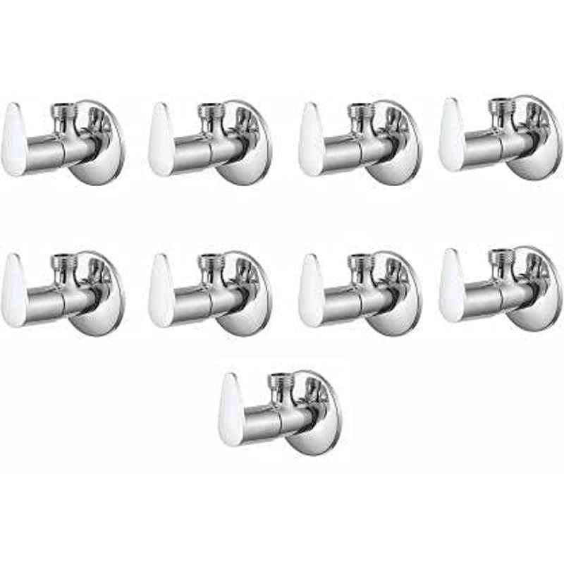 Spazio Stainless Steel Chrome Finish Vigneete Angle Valve (Pack of 9)