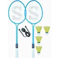 STYRKR Alloy Steel Multicolour Badminton Racquet Set of 2 with Shuttlecock 4 1 Skipping Rope Badminton Kit