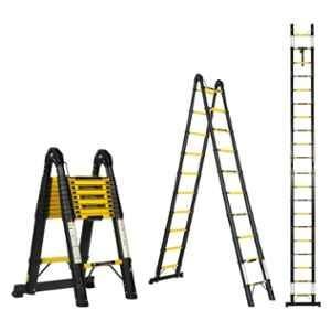 Corvids 20 Step 20.5ft Iron & Carbon Steel Foldable Telescopic Ladder, CCLT-D62IR