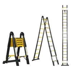 Corvids 20 Step 20.5ft Iron & Carbon Steel Foldable Telescopic Ladder, CCLT-D62IR
