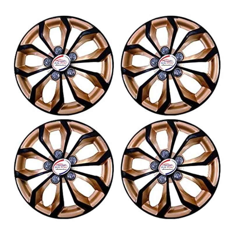 Auto Pearl 4 Pcs 15 inch ABS Copper & Black Car Wheel Cover Set for All Car