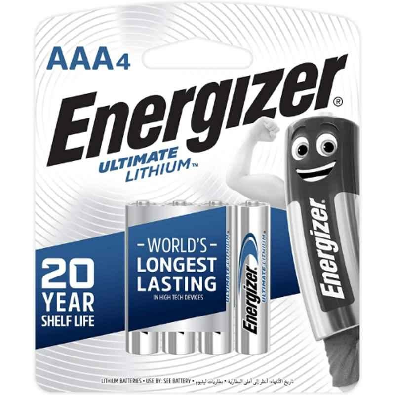 Energizer Ultimate AAA Lithium Battery, L92BP4 (Pack of 4)