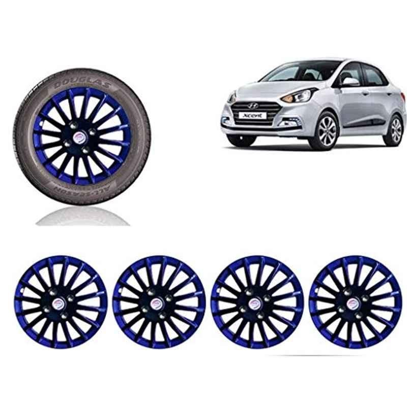 Auto Pearl 4 Pcs 14 inch ABS Black & Blue Car Wheel Cover Set for Hyundai Xcent 2018