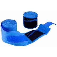 Matrica 100% Pure Cotton Blue Muay Thai Boxing Hand Wraps with Wrist Support, Size: Free