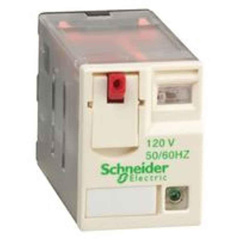 Schneider 10A 120 VAC Plug-in Miniature Relay with LED, RXM3AB2F7