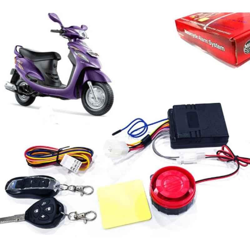 Auto Pearl 12V Black Two-Way Anti Theft Motorcycle Alarm Kit with 2 Pcs Remote for Rodeo RZ