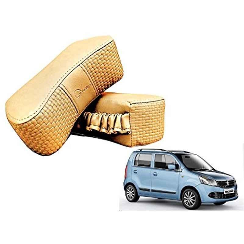 Kozdiko 2 Pcs Memory Foam Beige Luxurious Neck Rest Set for Maruti WagnoR, koz_42613
