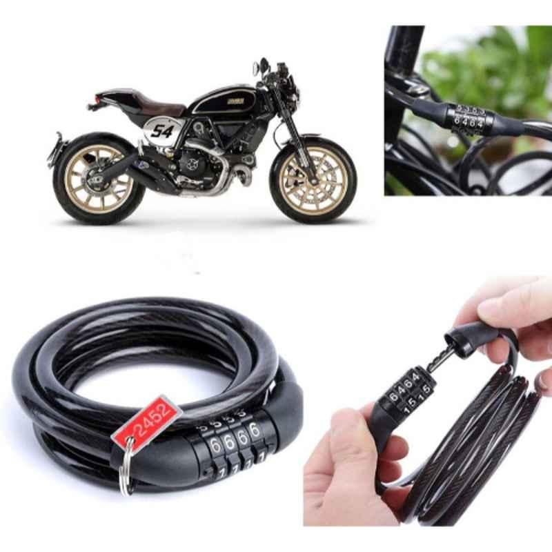 Auto Pearl PVC & Plastic Black Combination Cable Lock for Scrambler Icon, 559