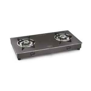 Padmini 2 Burner Stainless Steel Black Automatic Ignition Glass Top Gas Stove, 2BR CS-2 GT Prima Auto