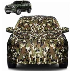 Allextreme Polyester Multicolour Camouflage Car Body Cover with Mirror Pocket for Scorpio N All Model & Years 2022-2025, PVCD-Scorpio N