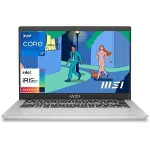 MSI C12M-670IN Modern 14 Urban Silver Thin & Light Laptop with Intel Core i7 12th Gen 1255U/8GB/512GB SSD/Windows 11 Home & 14 inch Display, 9S7-14J111-670