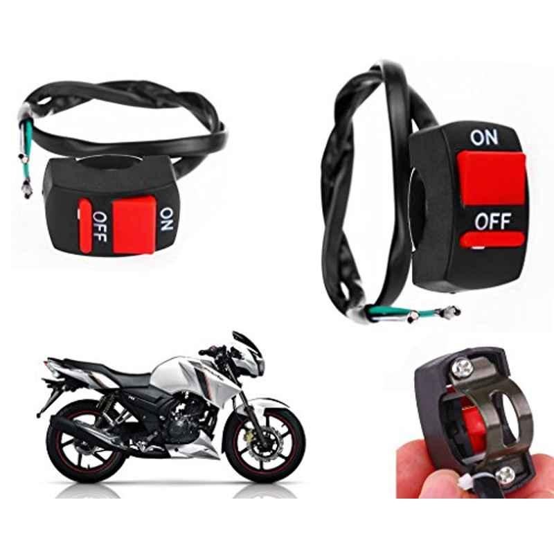 Auto Pearl 7/8 inch 12V Bike Fog Light Handle Bar Switch for TVS Apache RTR 160