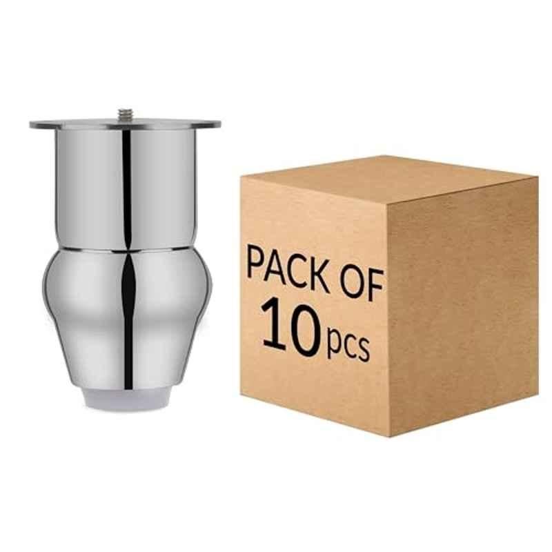 Plantex 4 inch Stainless Steel Sofa Leg/Bed Furniture Leg Pair for Home/Furniture Sofa Leg for Table/Support Leg/Furniture Leg (Chrome) (Pack of 10), APS-DTS-52-4IN-CHROM-SOFA-LEG-PAIR-PK-5