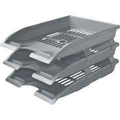 Omega 3 Compartment Plastic Elite Grey Office Tray, 1755