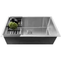 Fossa FS-19 30x18x10 inch Stainless Steel Matt Finish Silver Single Bowl Handmade Kitchen Sink, FS-06